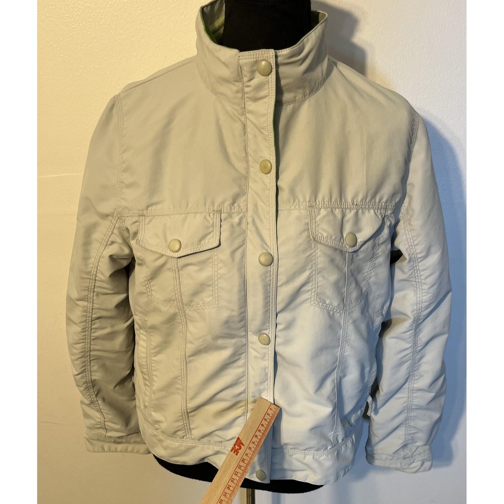 L.L.Bean Jacket Womens Petite Medium White Full Zip Fleece Lined Insulated Warm - Picture 5 of 16